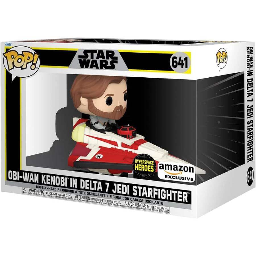 Фигурка Funko POP! Star Wars: Hyperspace Heroes - OBI-Wan Kenobi in Delta 7 Jedi Starfighter - фото