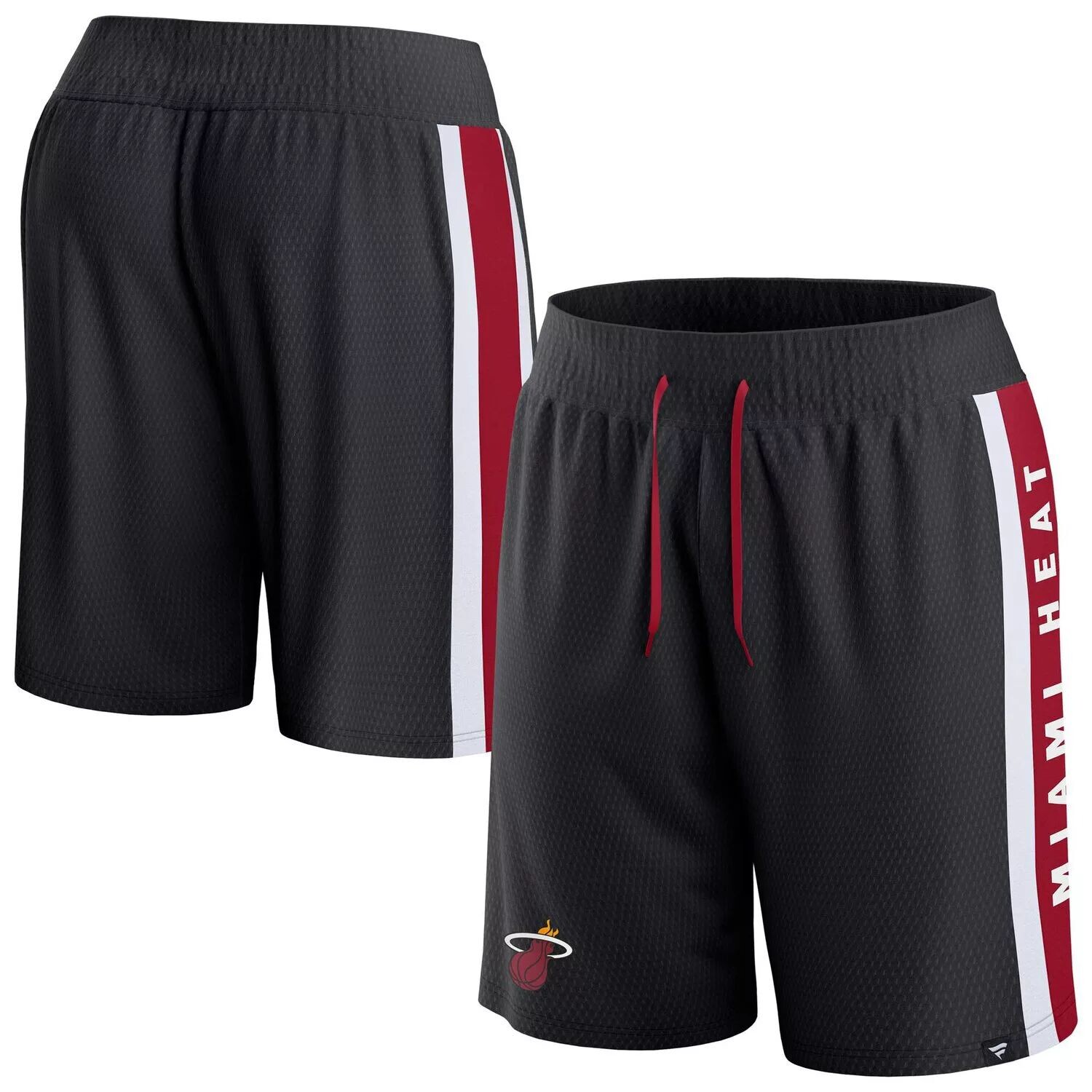 

Черные мужские шорты из сетки Fanatics с фирменным логотипом Miami Heat Referee Iconic
