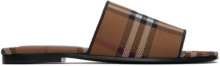 

Коричневые мюли в клетку Burberry