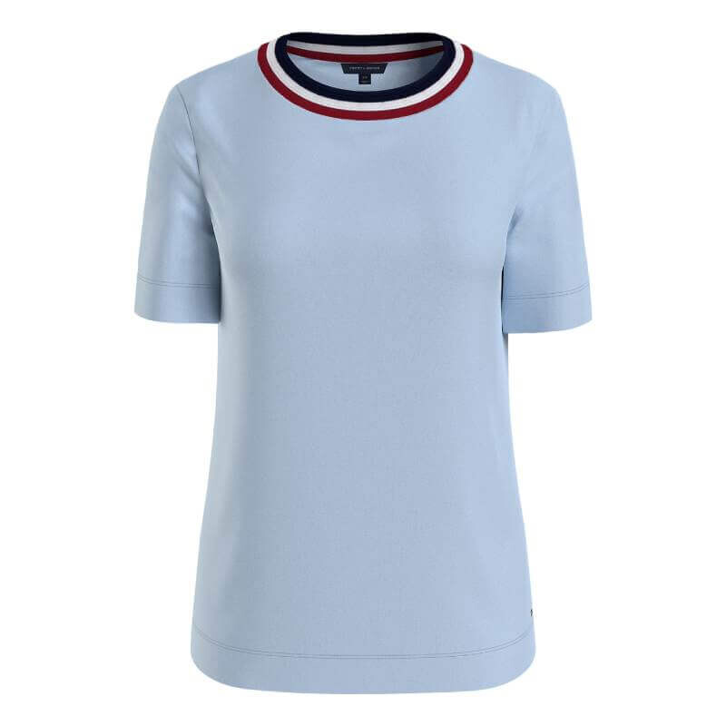 

Футболка Tommy Hilfiger Signature Stripe Collar, голубой
