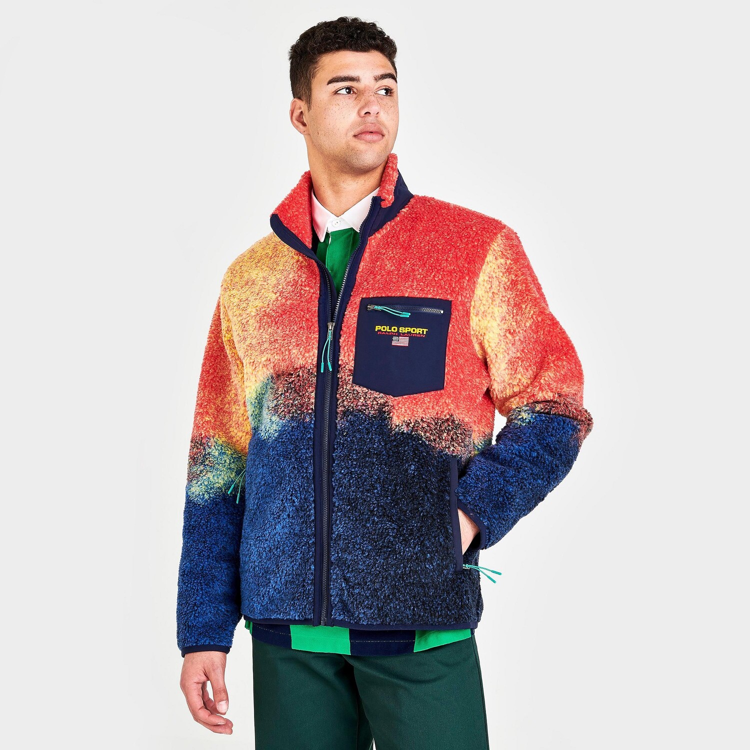 

Мужская флисовая куртка Polo Ralph Lauren Polo Sport с эффектом омбре, синий