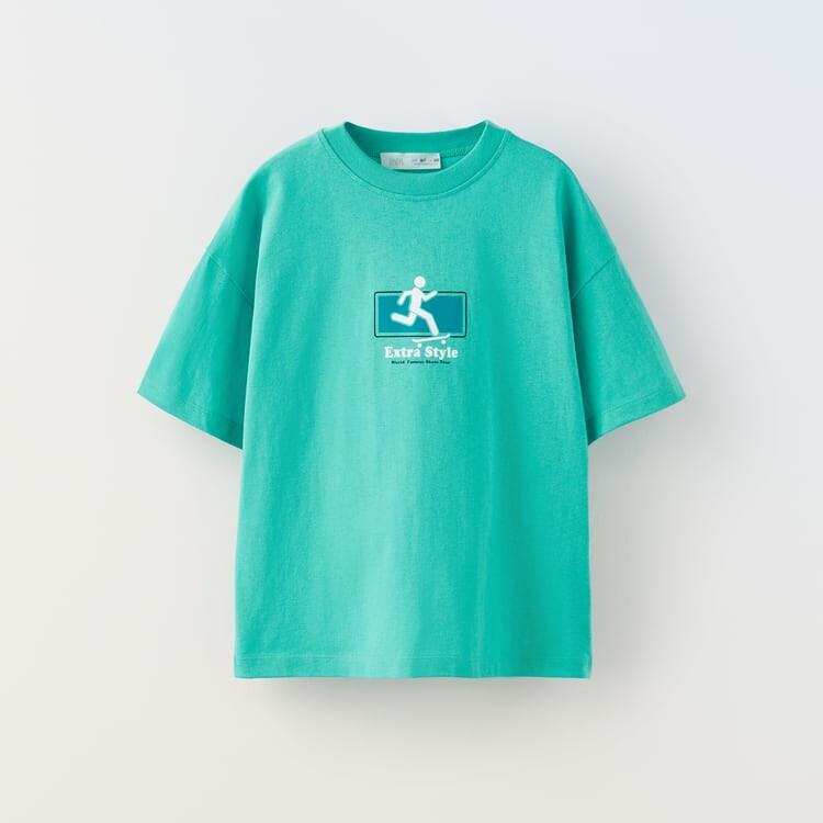 

Футболка Zara Skate, бирюзовый