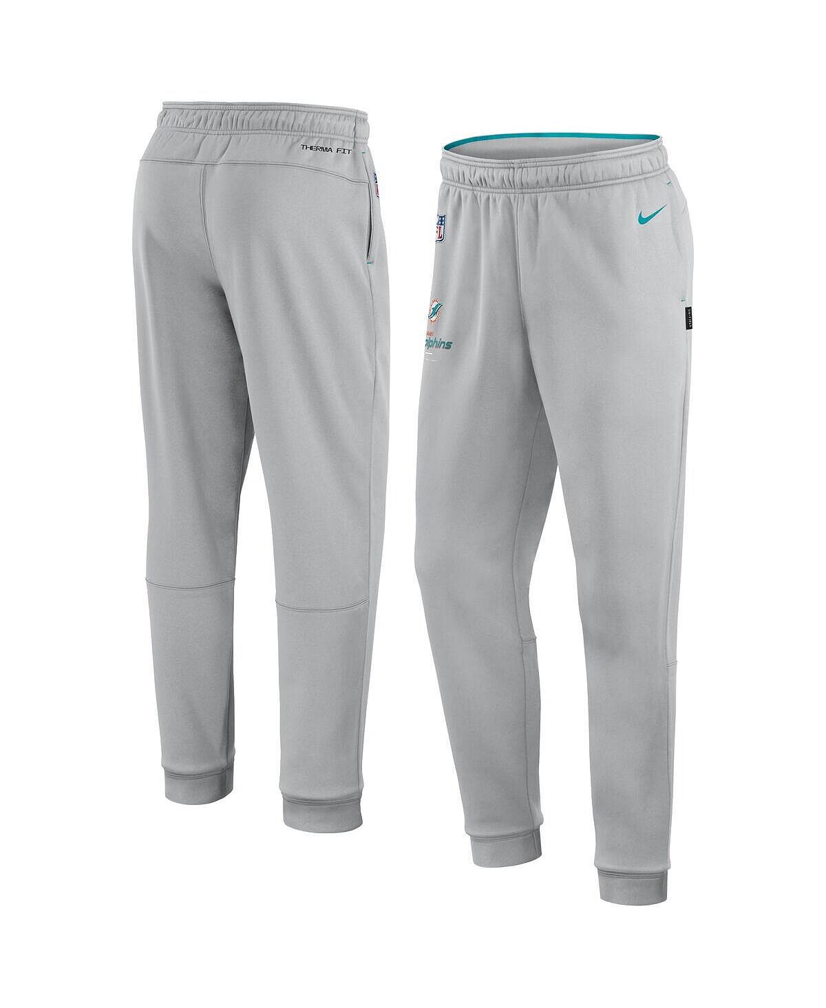 

Мужские серые спортивные брюки с логотипом miami dolphins sideline Nike, серый