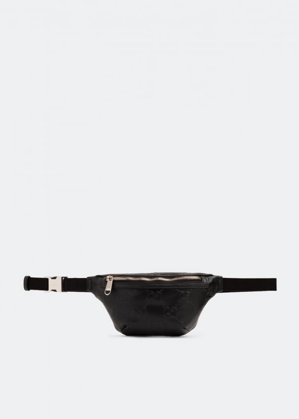 

Ремень GUCCI GG embossed belt bag, черный