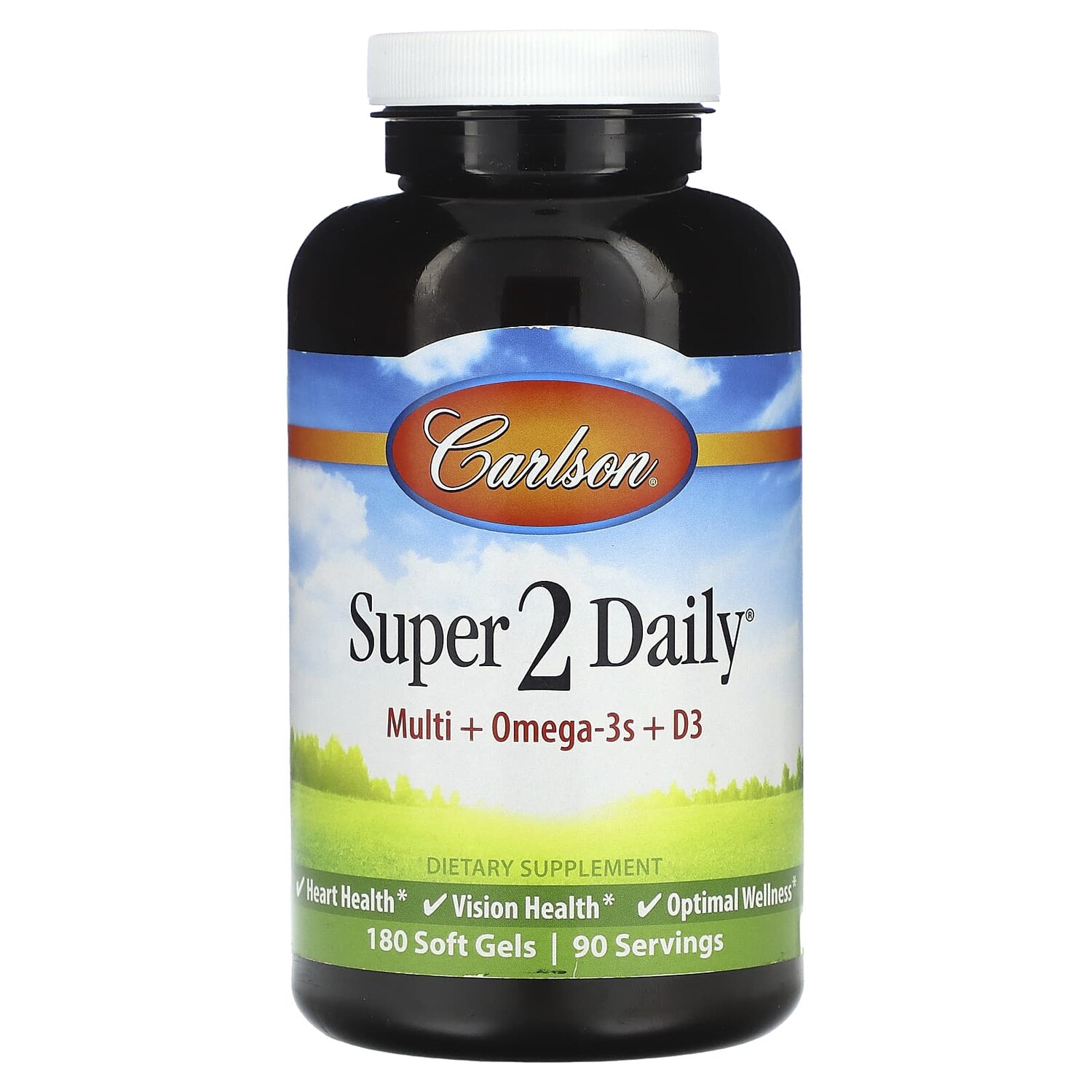 

Super 2 Daily, витамины и минералы, без железа, 180 мягких желатиновых капсул, Carlson