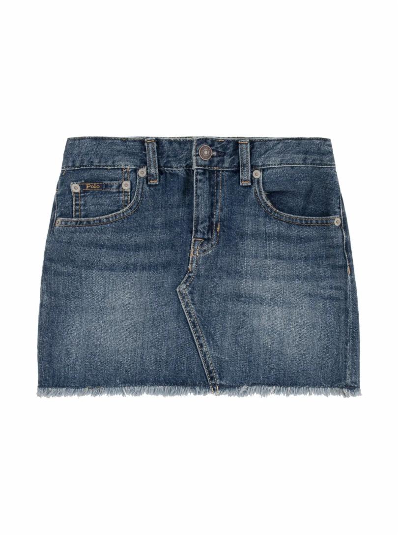 Джинсовая юбка Ralph Lauren мини юбка женская джинсовая с оборками и завышенной талией