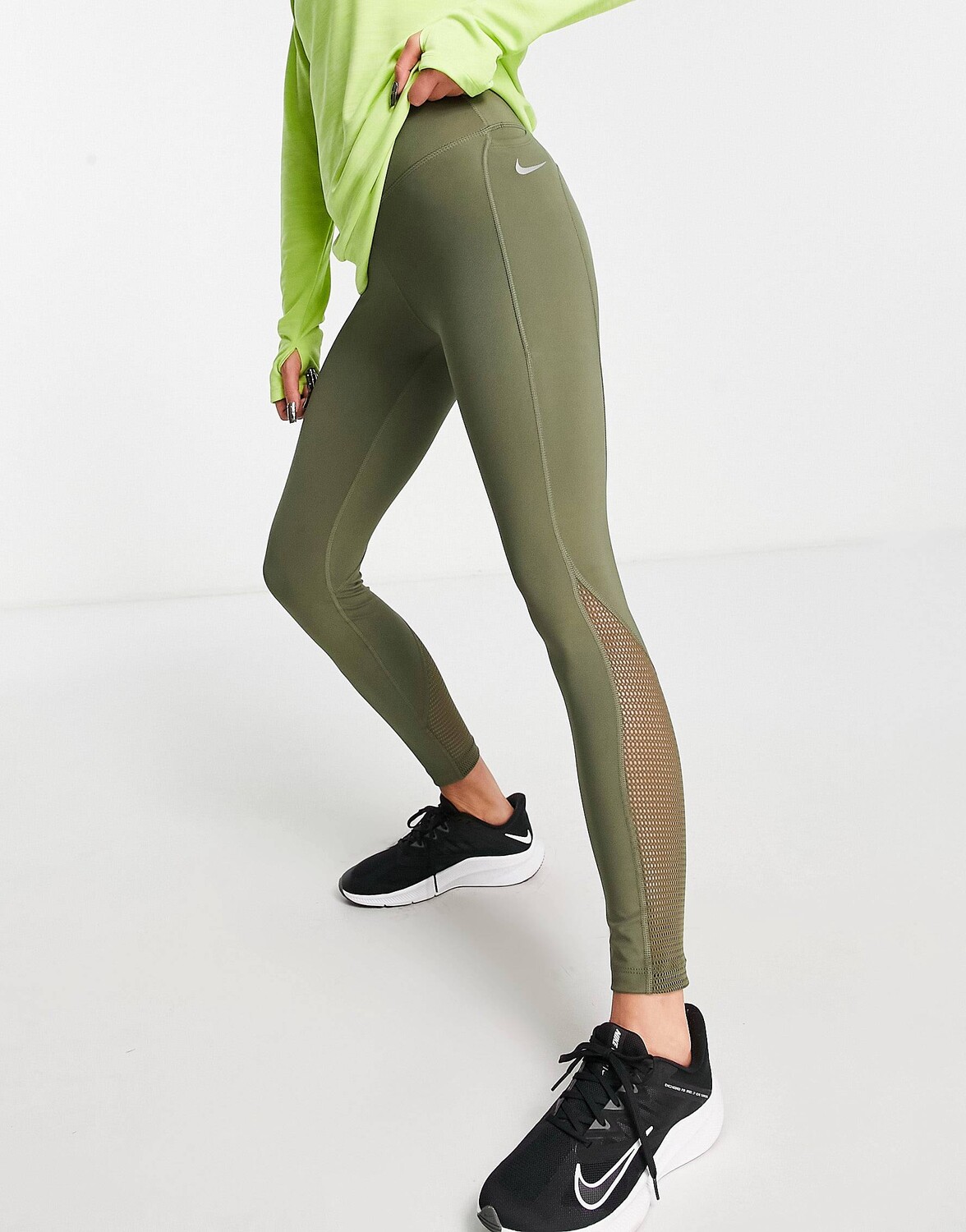 

Леггинсы цвета хаки Nike Running Dri-FIT Fast 7/8