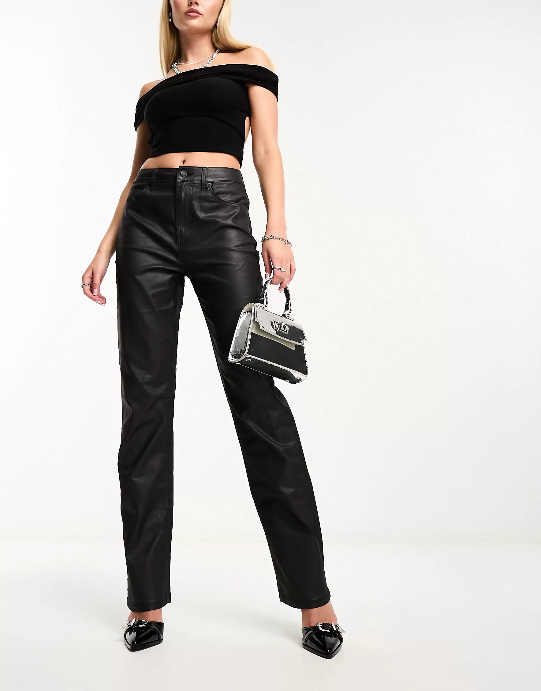Джинсы Asos Design Slim Straight, черный прямые узкие джинсы стрейч rainbow черный
