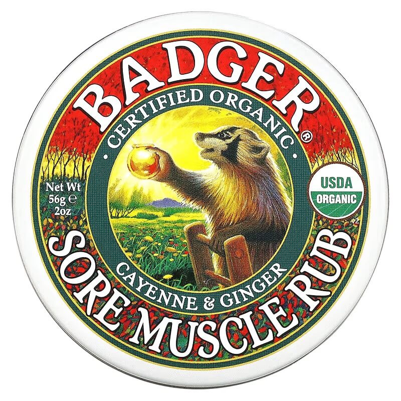 Органический крем от боли в мышцах Badger Company кайенский перец и имбирь, 56 гр цена и фото