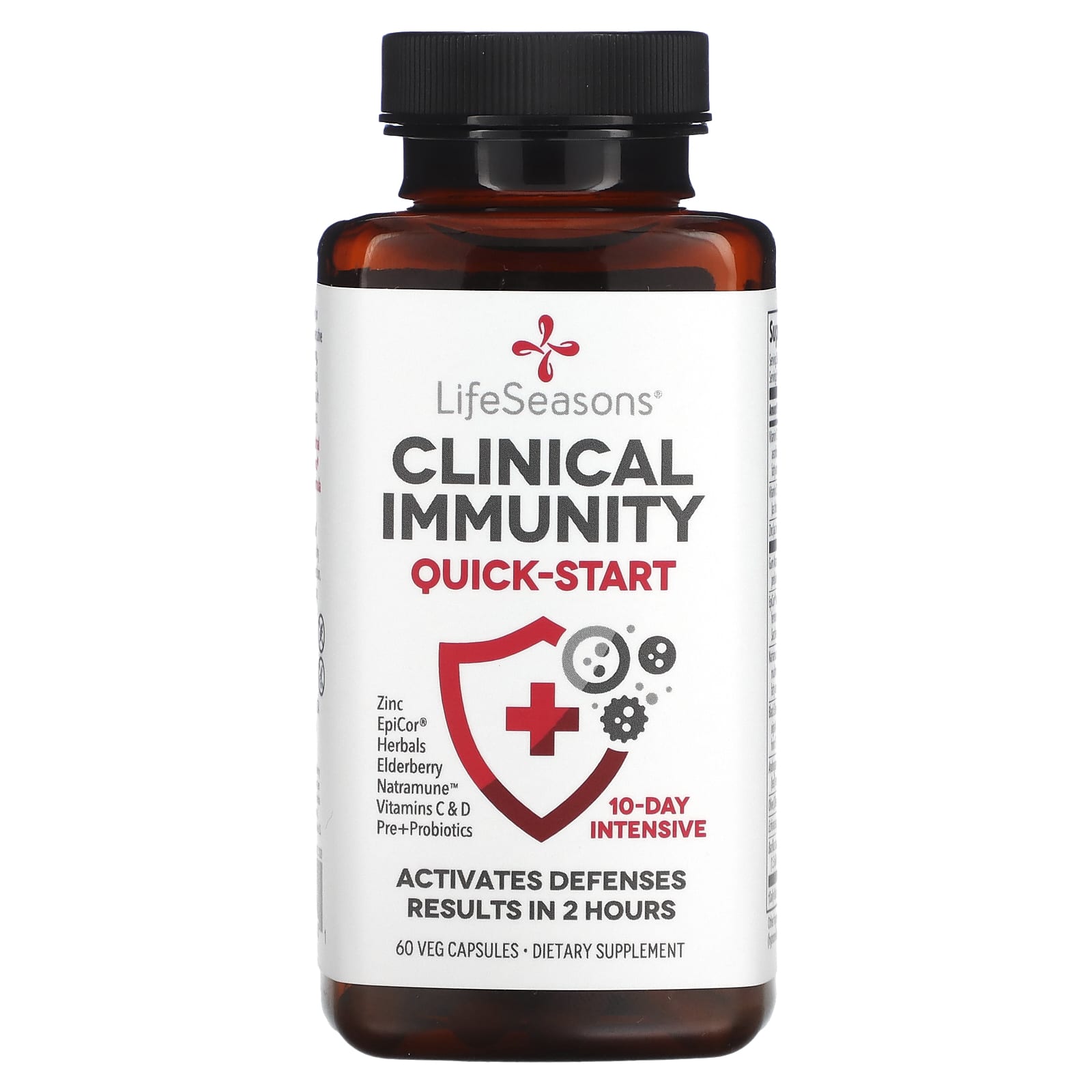 Clinical Immunity, быстрое начало работы, 60 растительных капсул LifeSeasons