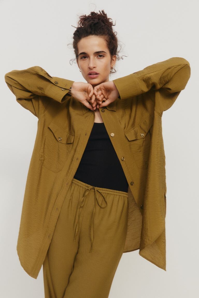 

Блузка оверсайз H&M, хаки зеленый