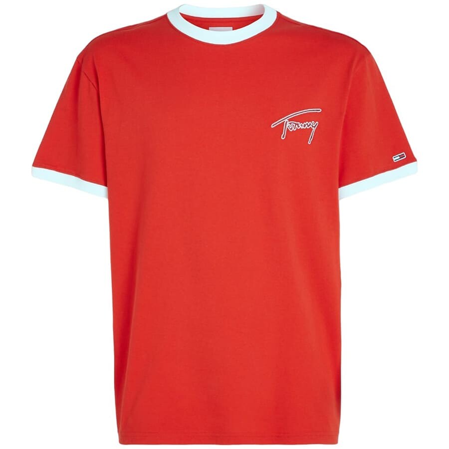 

Футболка Tommy Jeans Signature Logo Ringer, красный