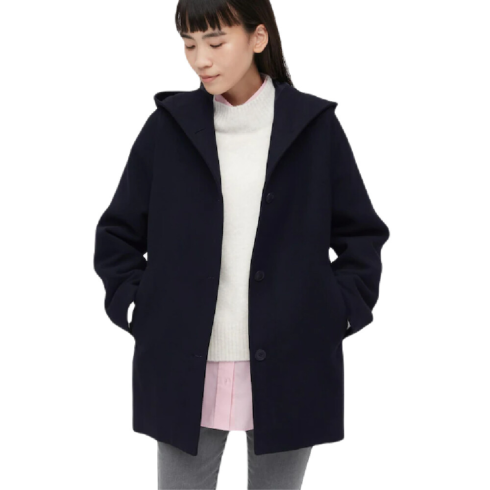 

Пальто Uniqlo Hooded Short, темно-синий