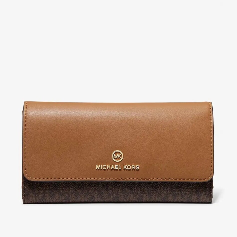 

Кошелек Michael Michael Kors Large Logo and Leather Tri-Fold, коричневый