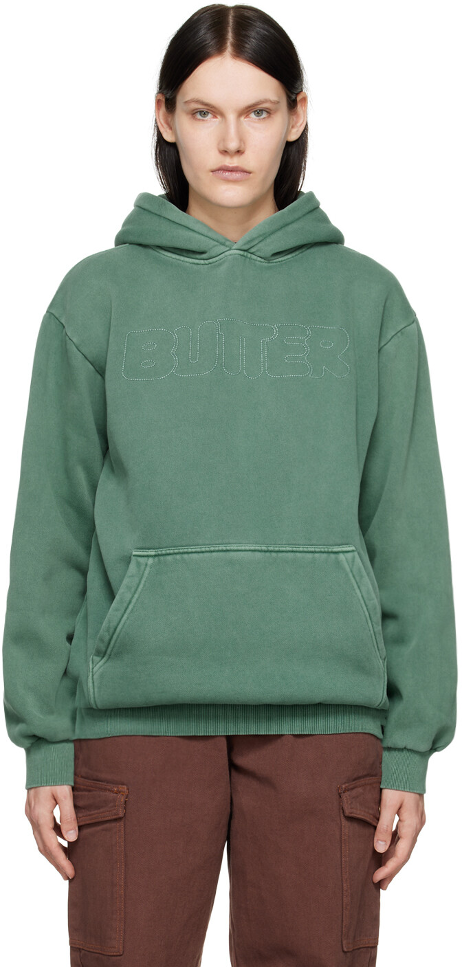 

Зеленый худи с эффектом потертости Butter Goods