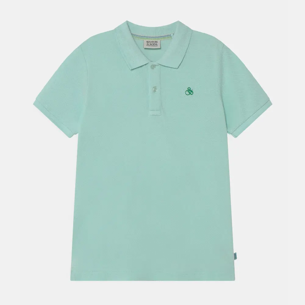 

Футболка поло Scotch & Soda Garment Dyed Short Sleeved, мятный