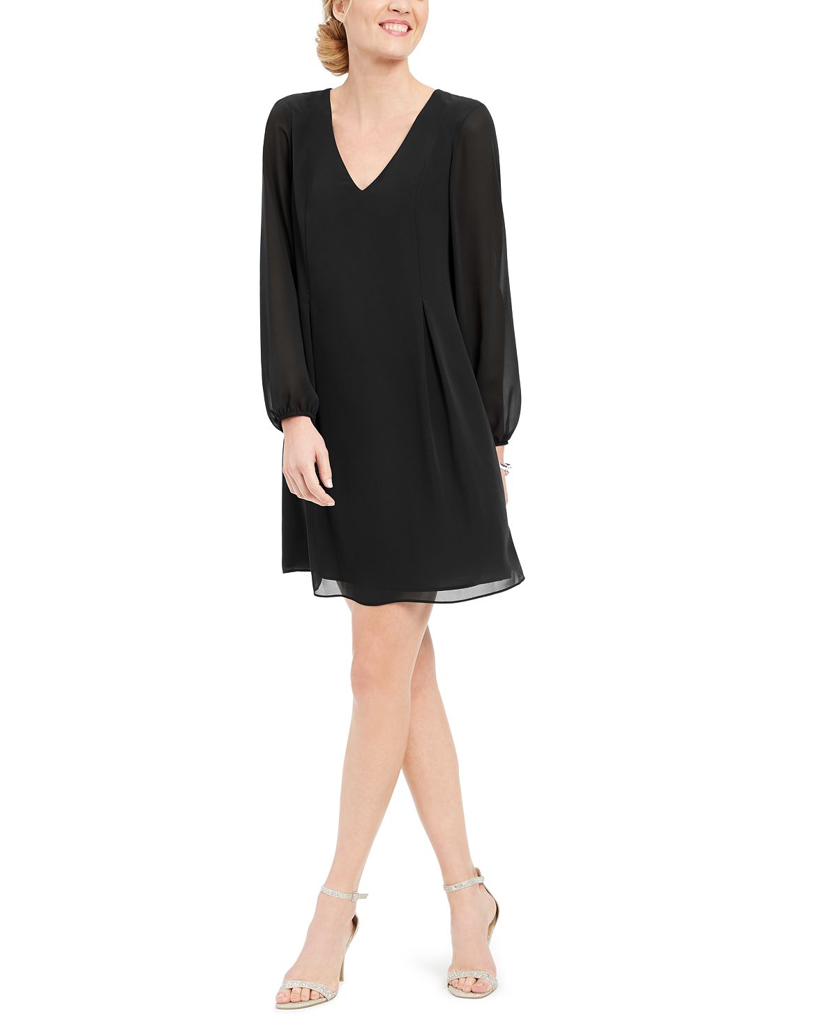 Платье прямого кроя с бантом на спине inc, созданное для macy's INC International Concepts, черный