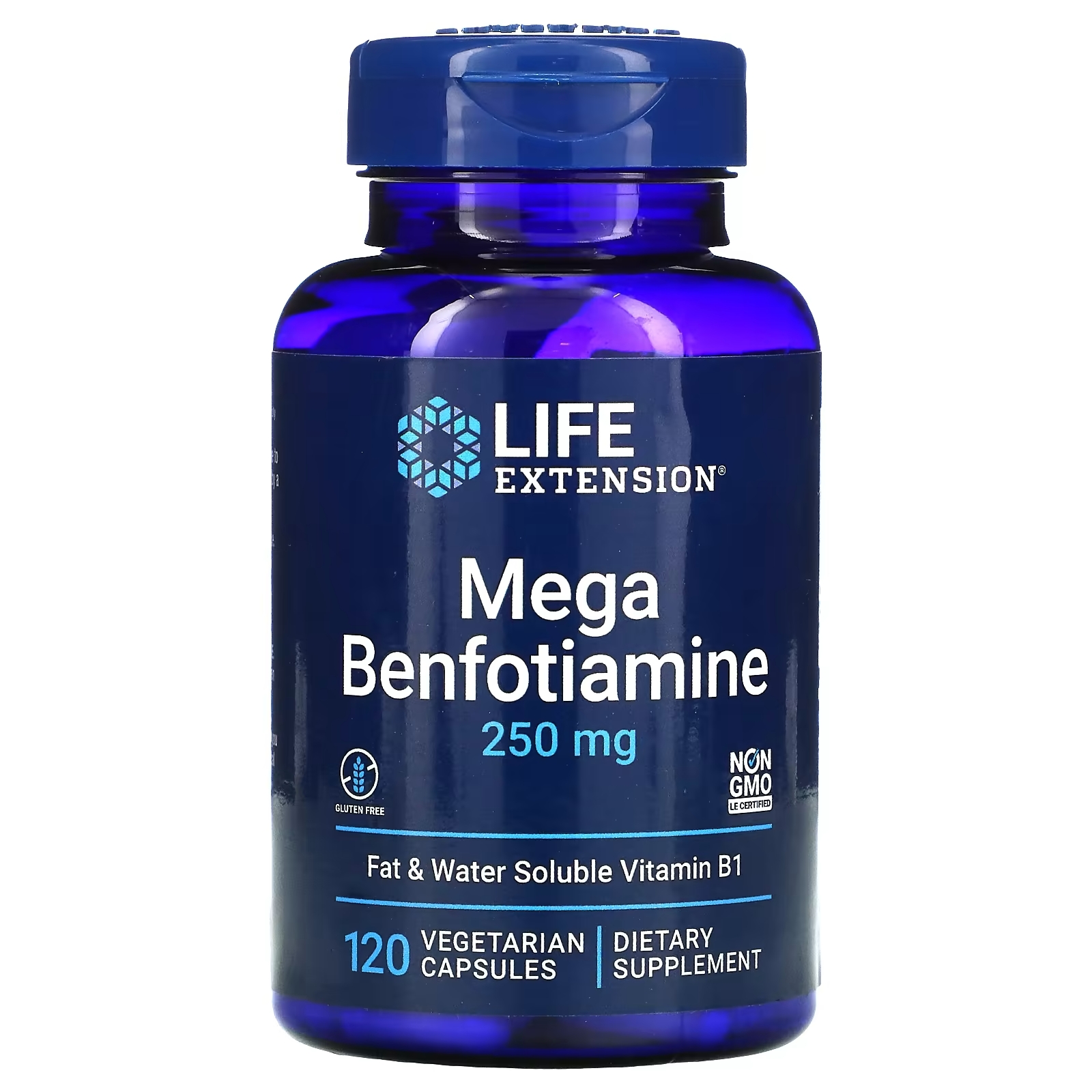 Мега - Бенфотиамин Life Extension, 120 вегетарианских капсул life extension мега бенфотиамин 250 мг 120 вегетарианских капсул