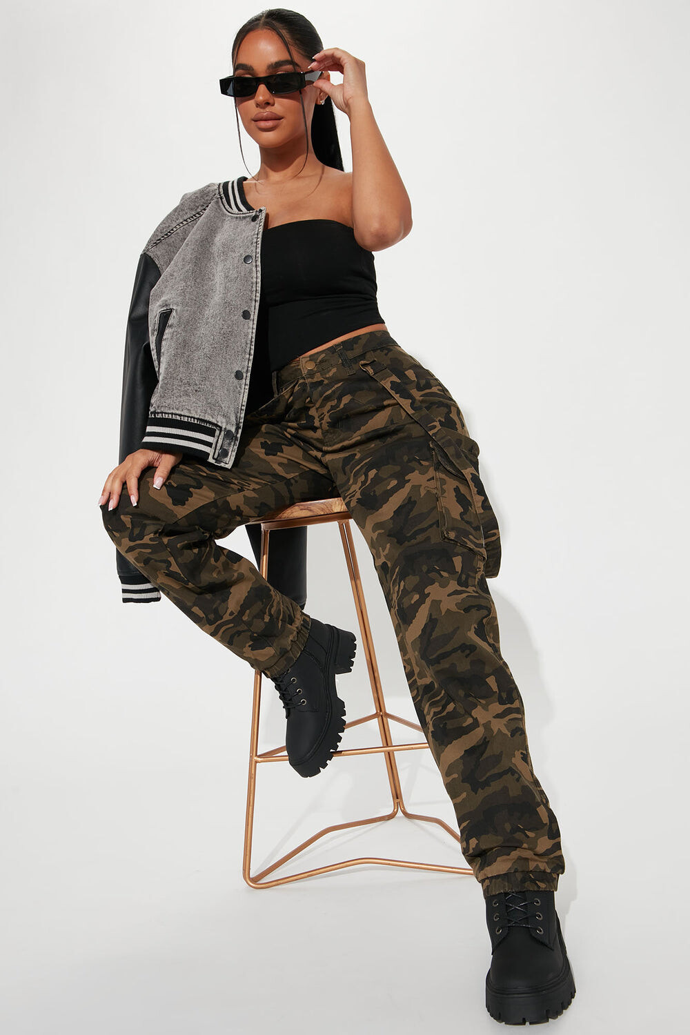 

Джоггеры Fashion Nova RJJ20657CM, камуфляж, Черный