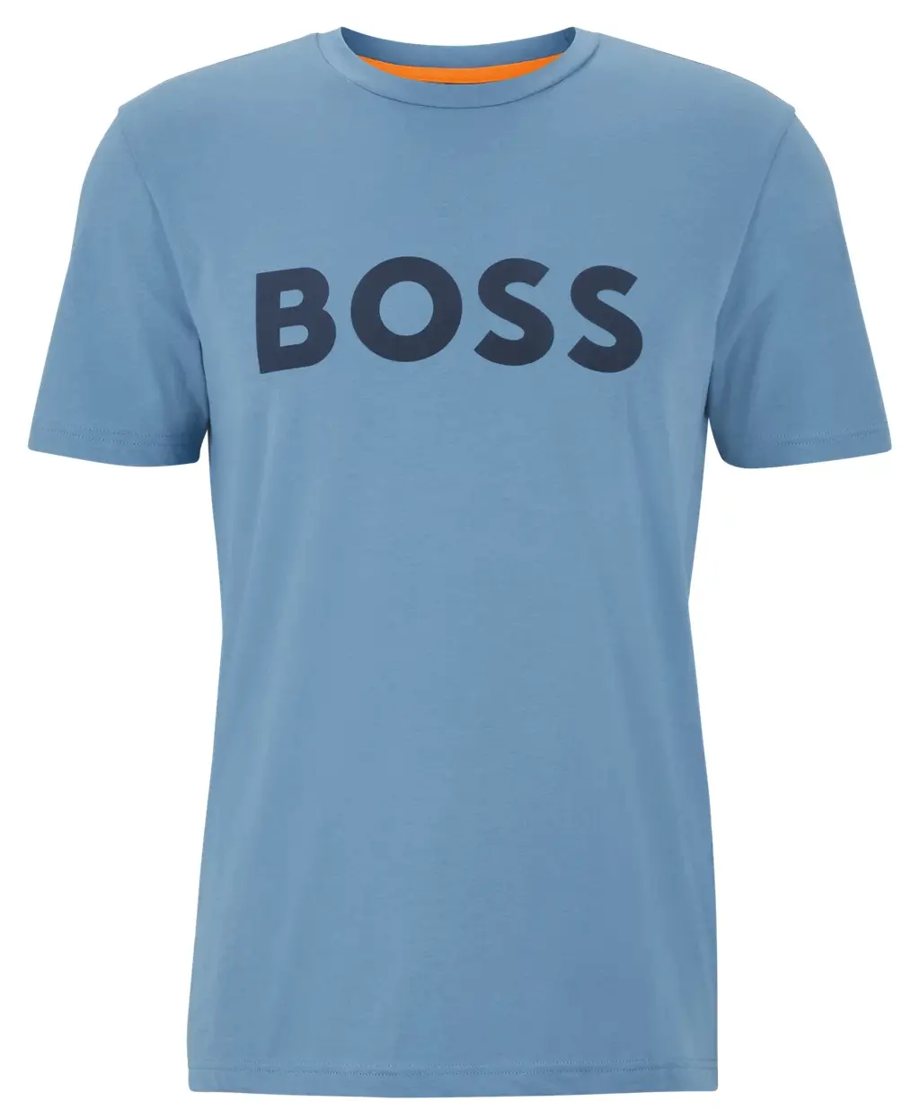 

Футболка Boss Cotton-jersey With Rubber-print Logo, голубой