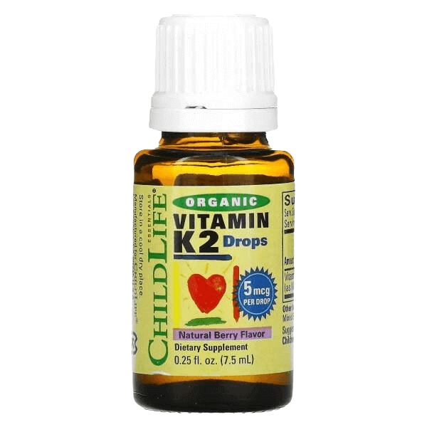 Органический витамин К2 в каплях 5 мкг (7,5 мл) ChildLife эхинацея в каплях childlife 30 мл