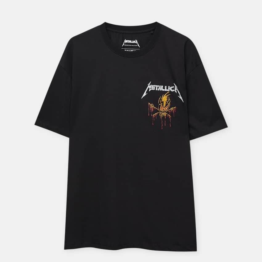 

Футболка Pull&Bear Short Sleeve Metallica, черный