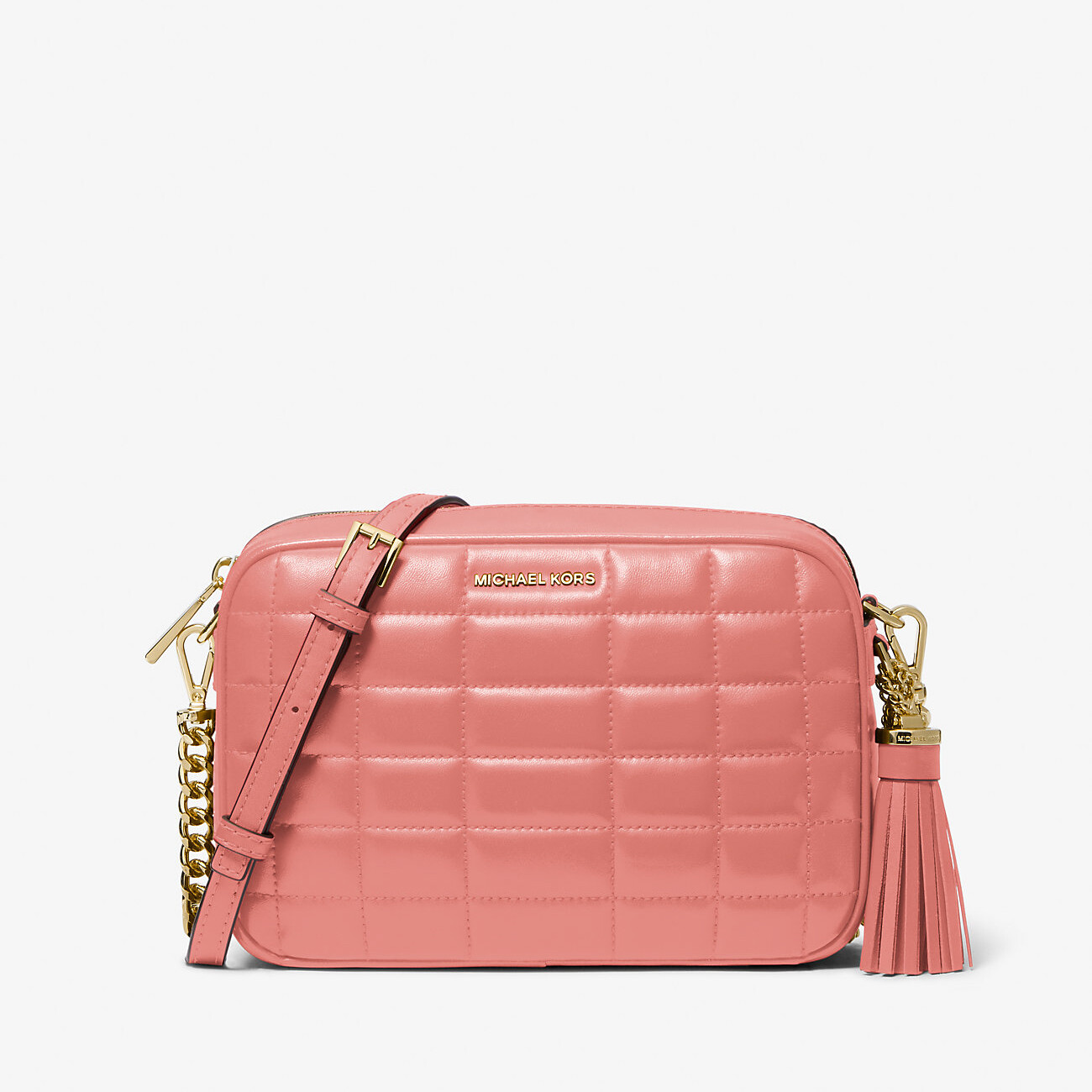 

Сумка Michael Michael Kors Jet Set Medium Quilted Leather, розовый