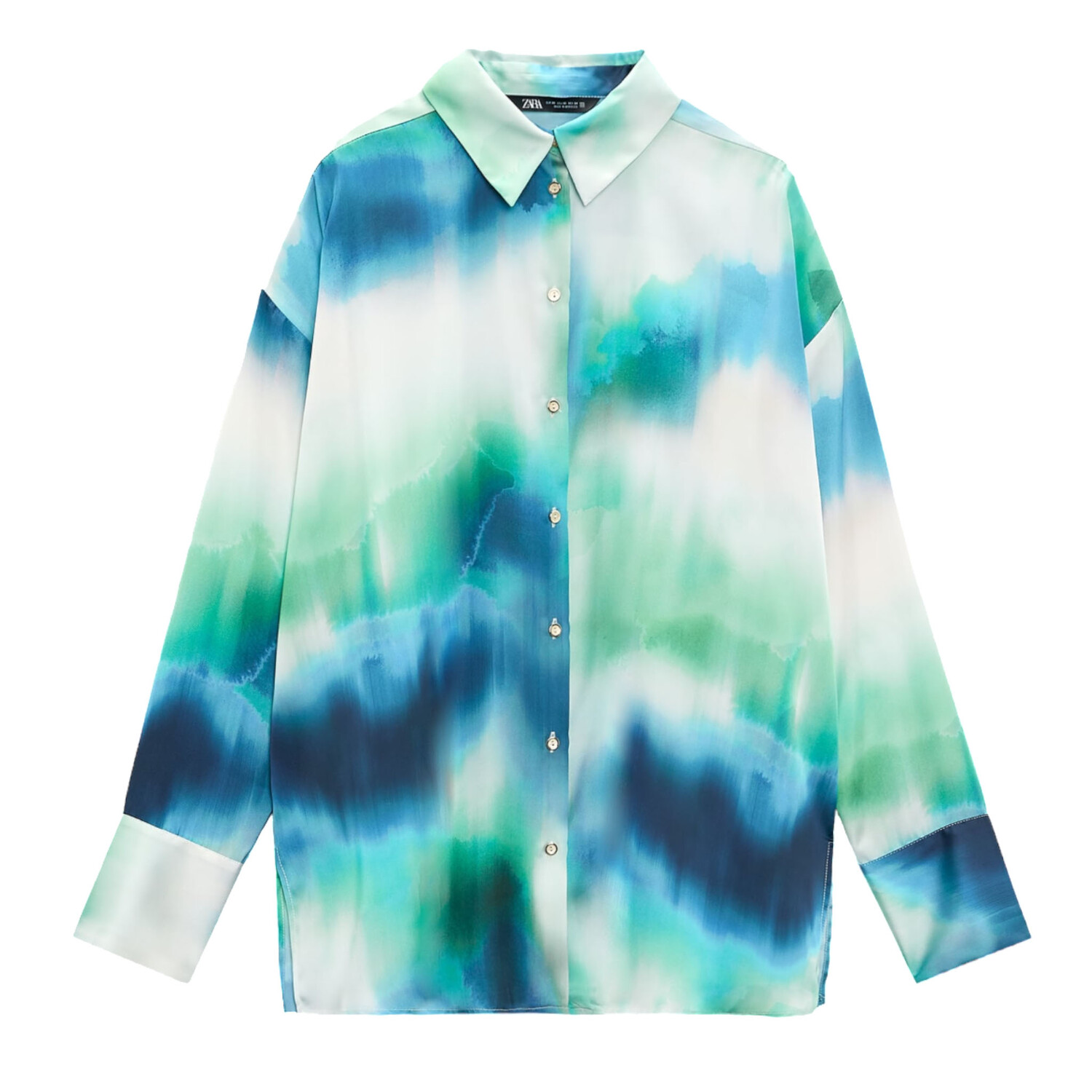 

Рубашка Zara Tie-dye Oversize, мультиколор