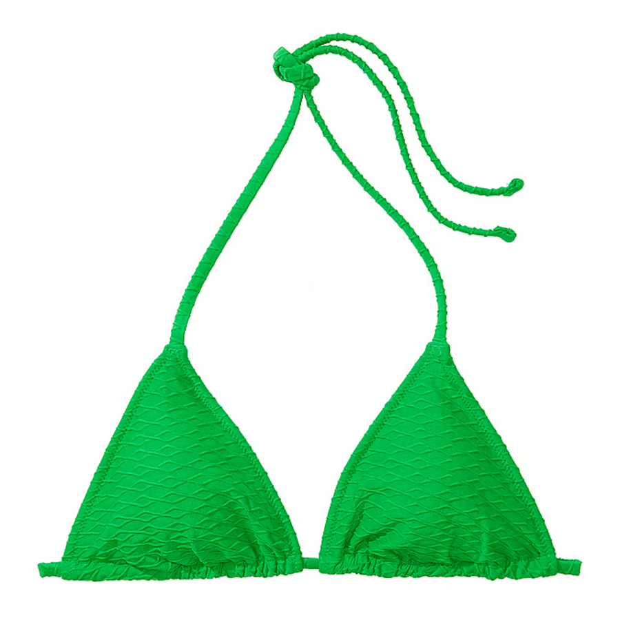 Топ бикини Victoria's Secret Swim Mix & Match Triangle Fishnet, зеленый