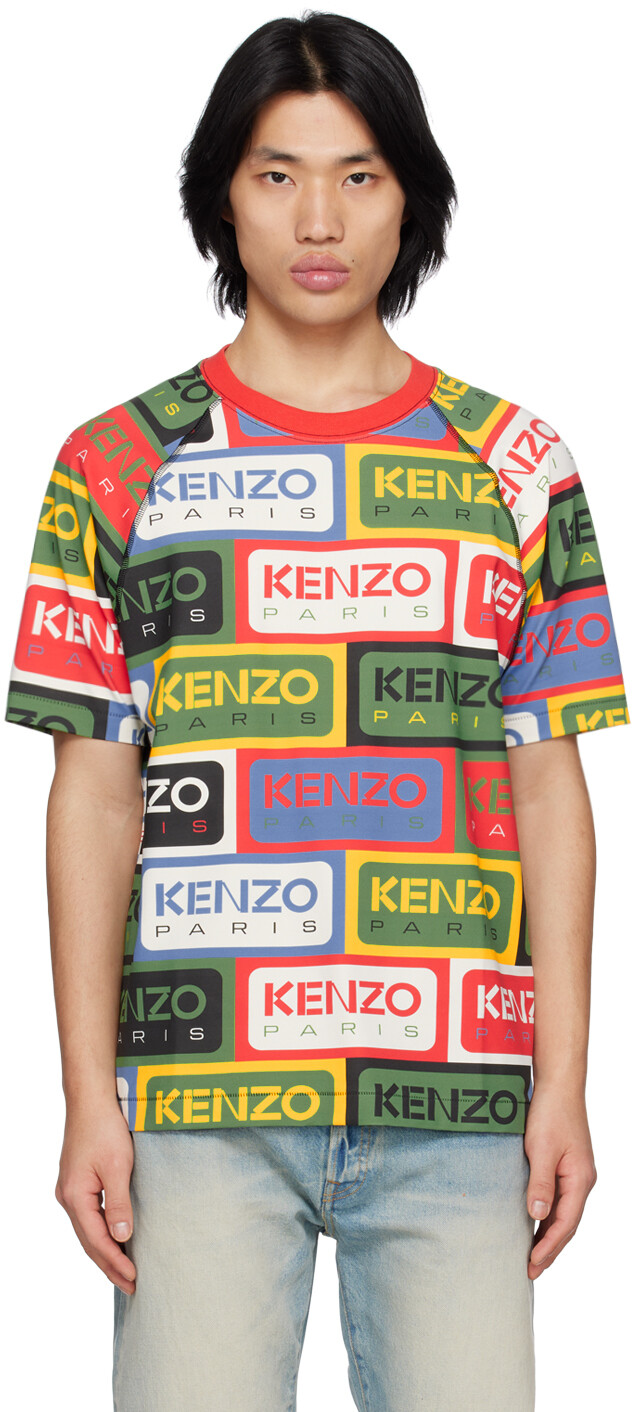 

Разноцветная футболка Kenzo Paris Labels, Коричневый