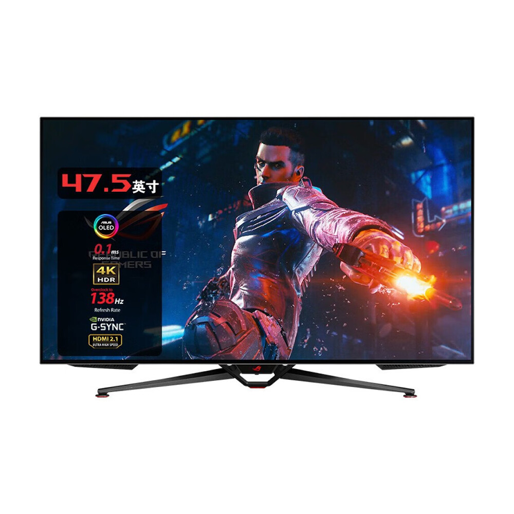 Монитор игровой Asus ROG Swift PG48UQ, 47.5, 3840 x 2160, 138 Гц, OLED, чёрный монитор 24 5 asus rog swift pg259qnr