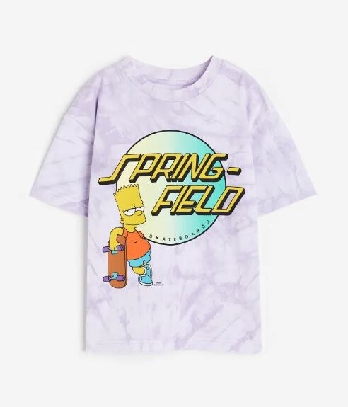 

Футболка H&M Kids The Simpsons Print, светло-фиолетовый