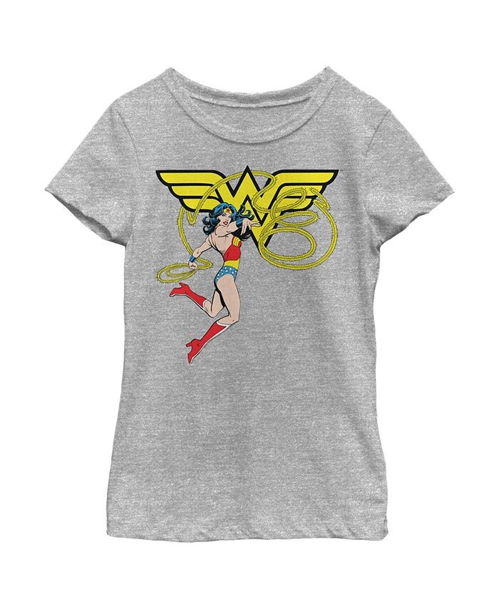 

Детская футболка с логотипом Lasso Wonder Woman для девочек Warner Bros., серый