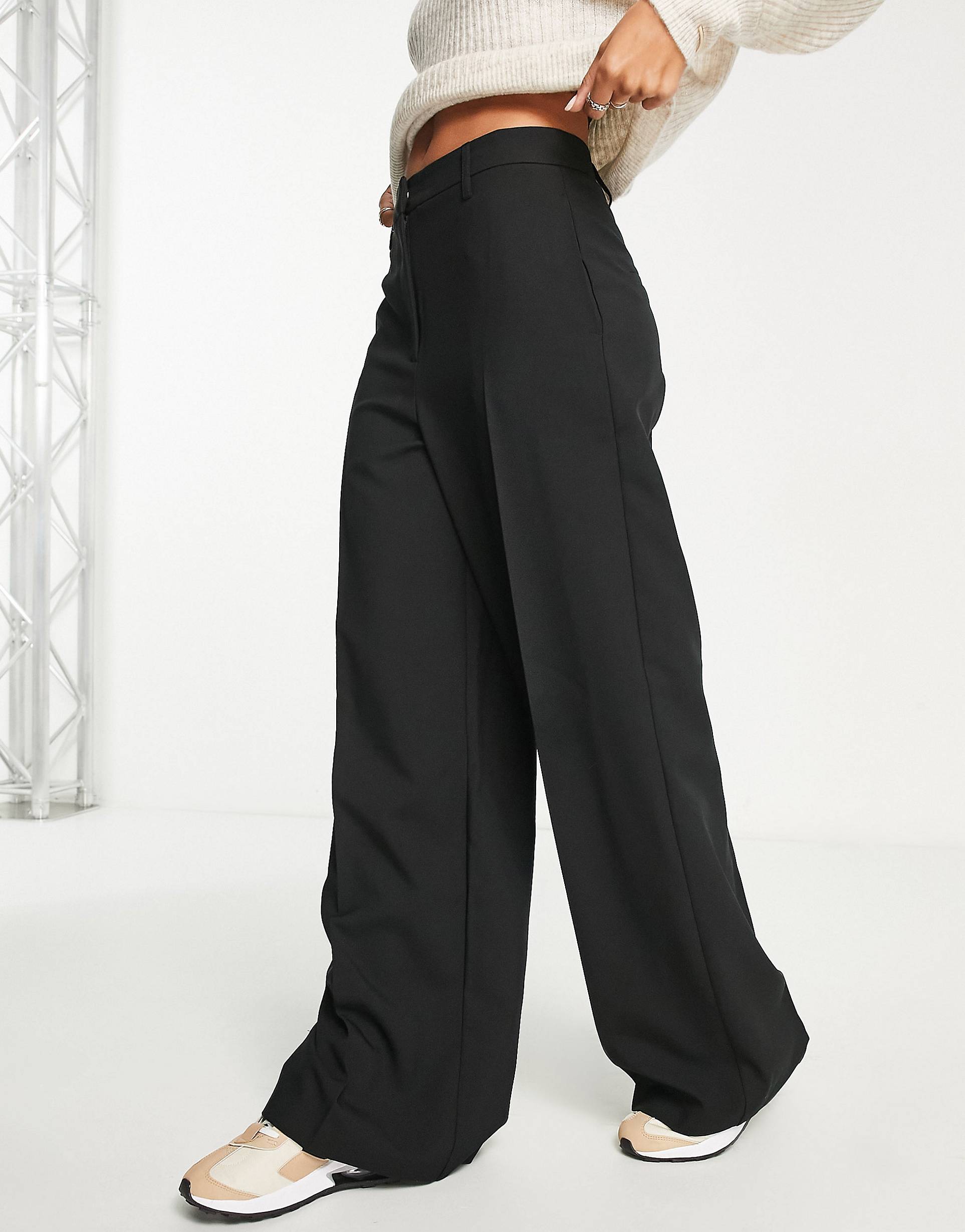 Черные широкие брюки ASOS DESIGN