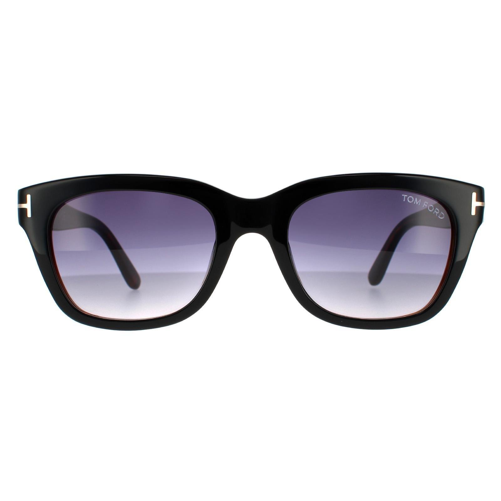 Квадратные черно-коричневые дымчато-серые солнцезащитные очки с градиентом Tom Ford, черный