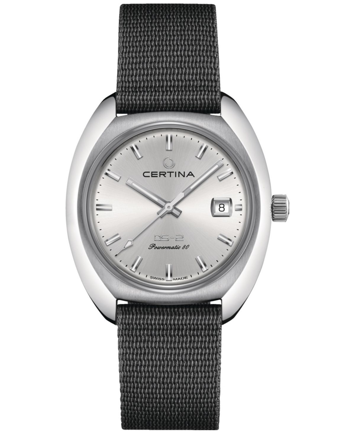 Мужские швейцарские автоматические часы DS-2 с серым синтетическим ремешком, 40 мм Certina часы certina ds stella c031 210 11 031 00