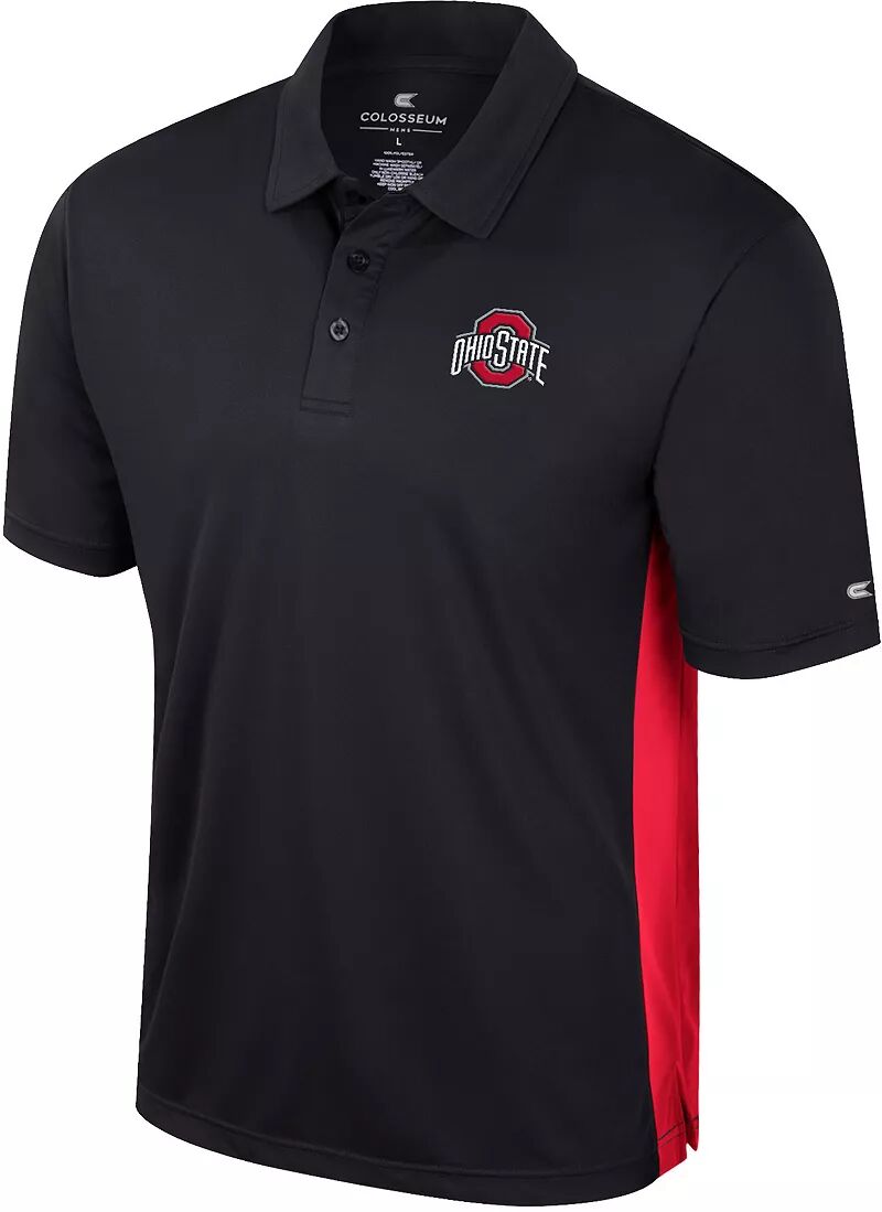 Colosseum Черная мужская футболка-поло Ohio State Buckeyes