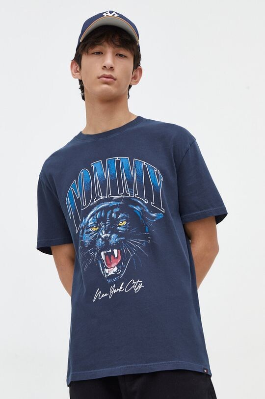 

Хлопковая футболка Tommy Jeans, темно-синий
