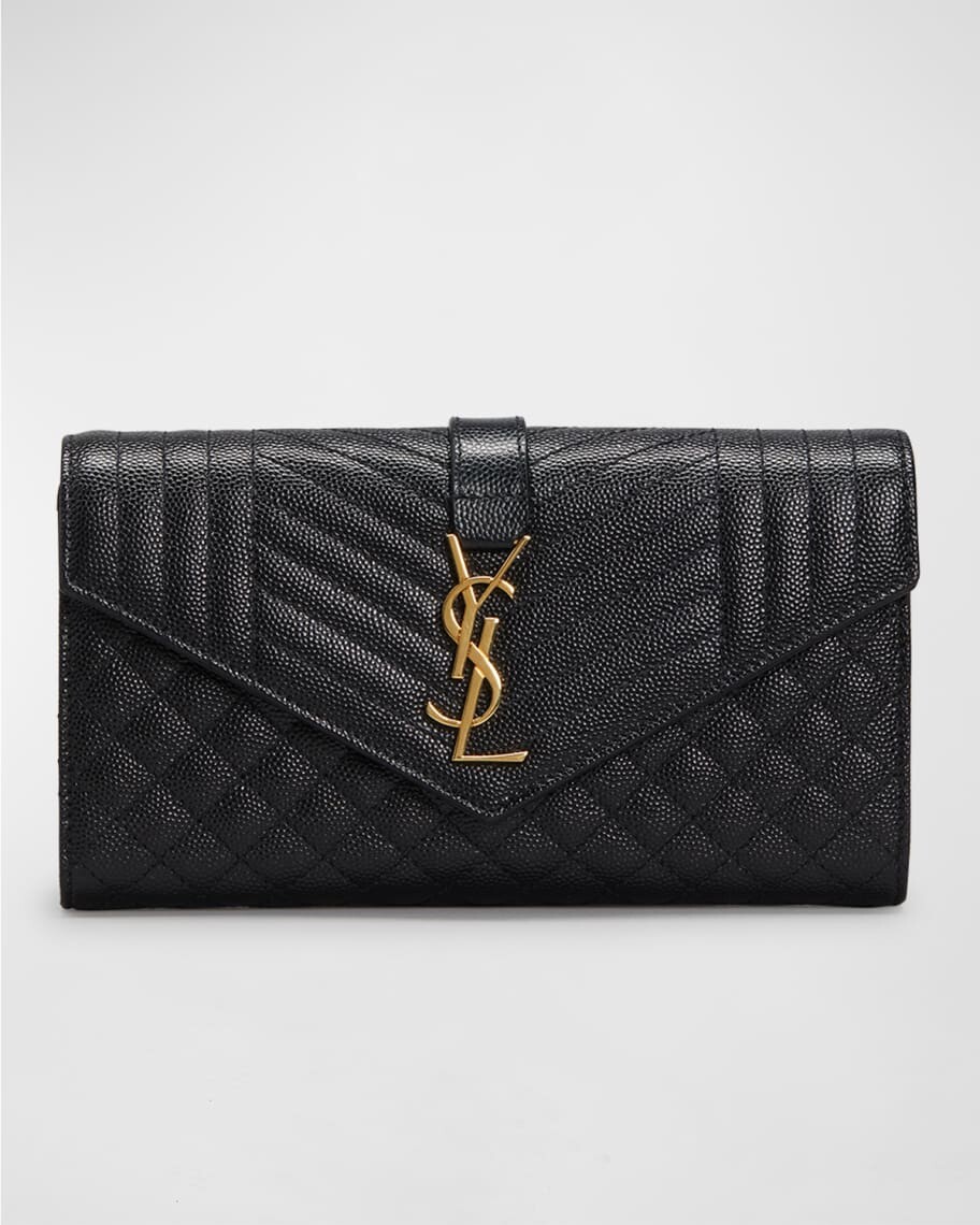 

Континентальный кошелек YSL Triquilt с клапаном Saint Laurent