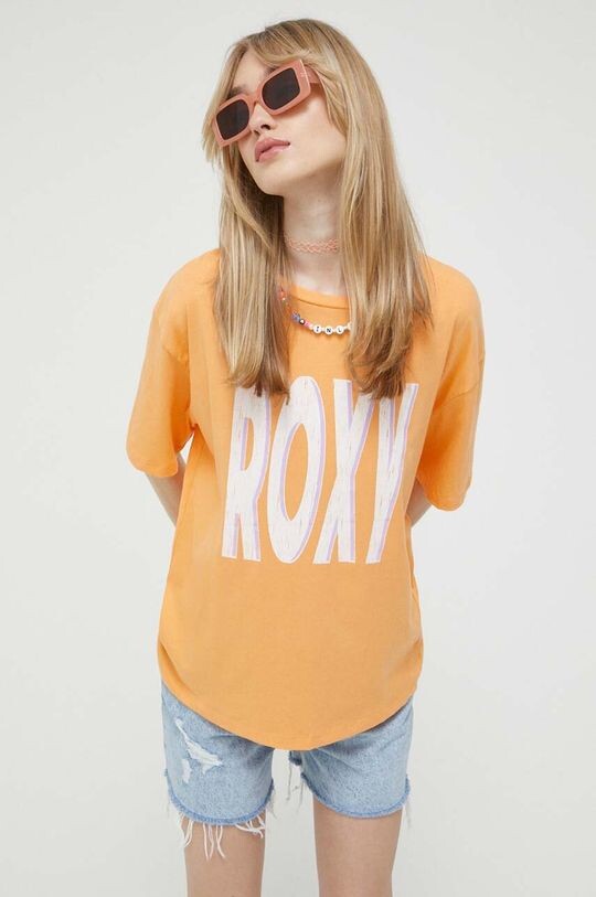 Футболка из хлопка Roxy, оранжевый