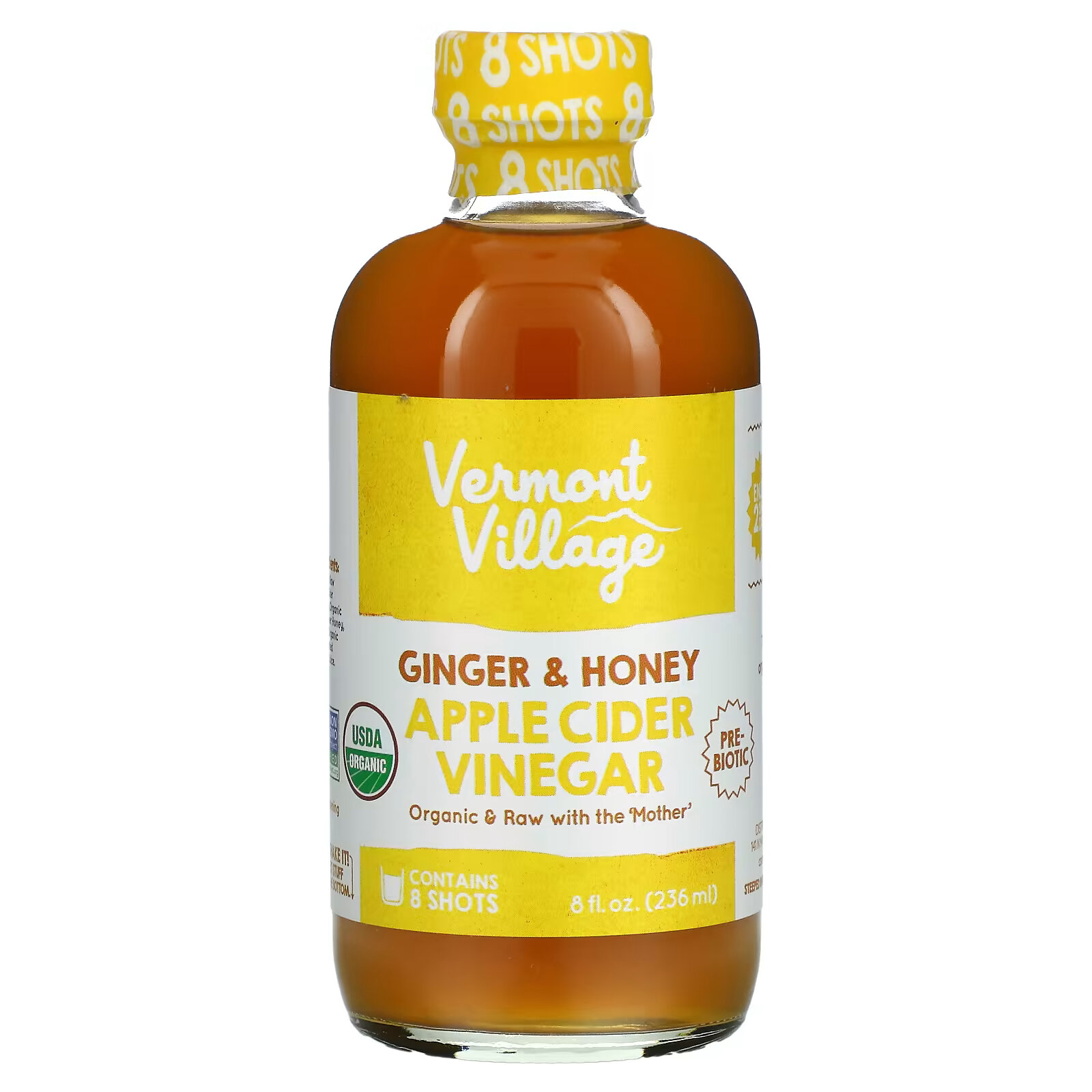 Vermont Village, Яблочный уксус, имбирь и мед, 236 мл (8 жидк. Унций) nordic naturals дгк для детей вегетарианская 30 мл 1 жидк унция