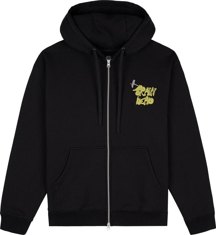 

Худи Brain Dead Stoned Head Zip Hoodie 'Black', черный