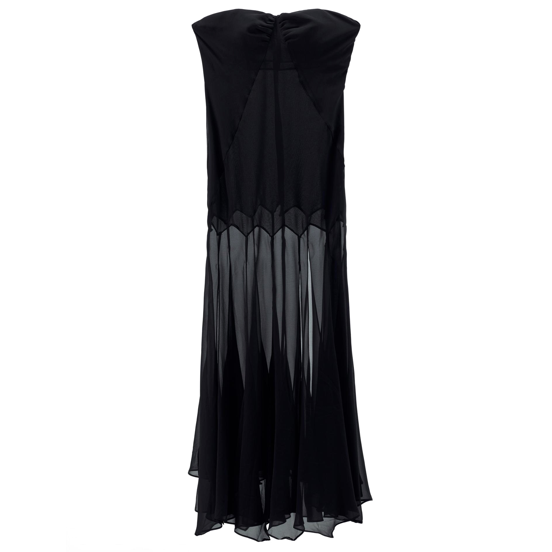 Платье Zara Semi-sheer Strapless, черный цена и фото