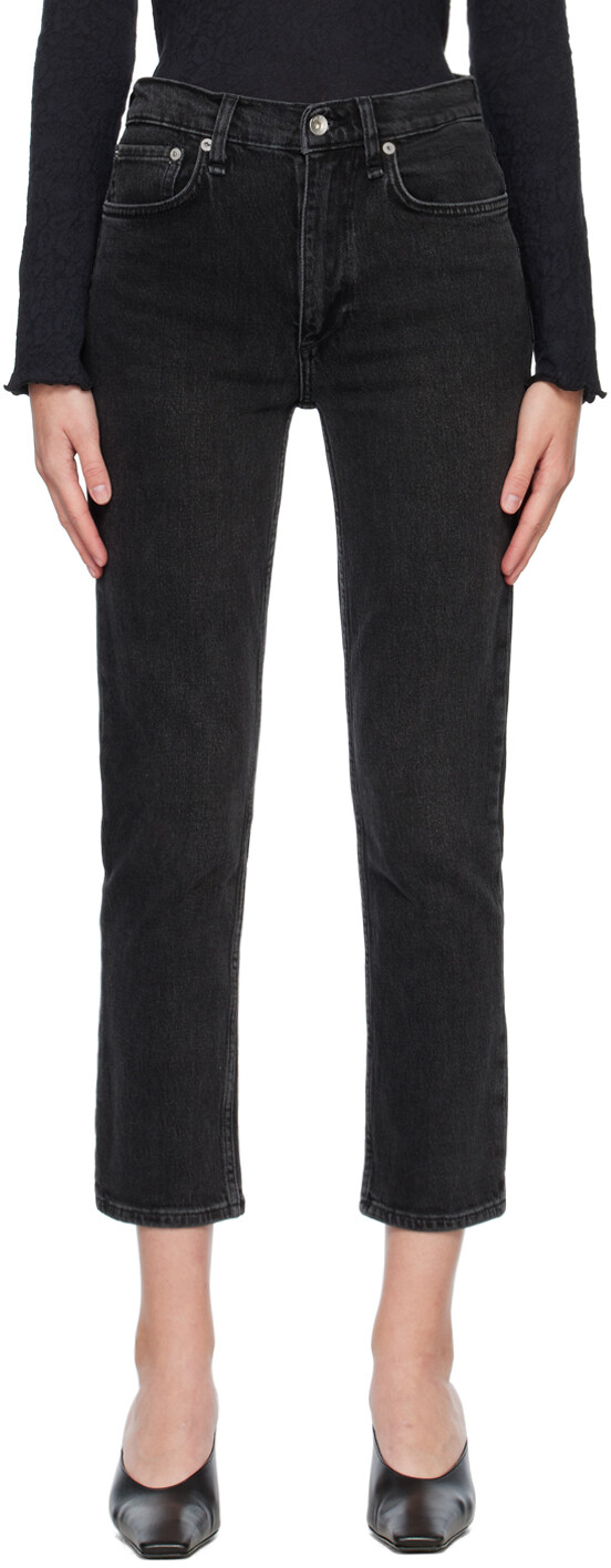 

Черные зауженные прямые джинсы Wren rag & bone