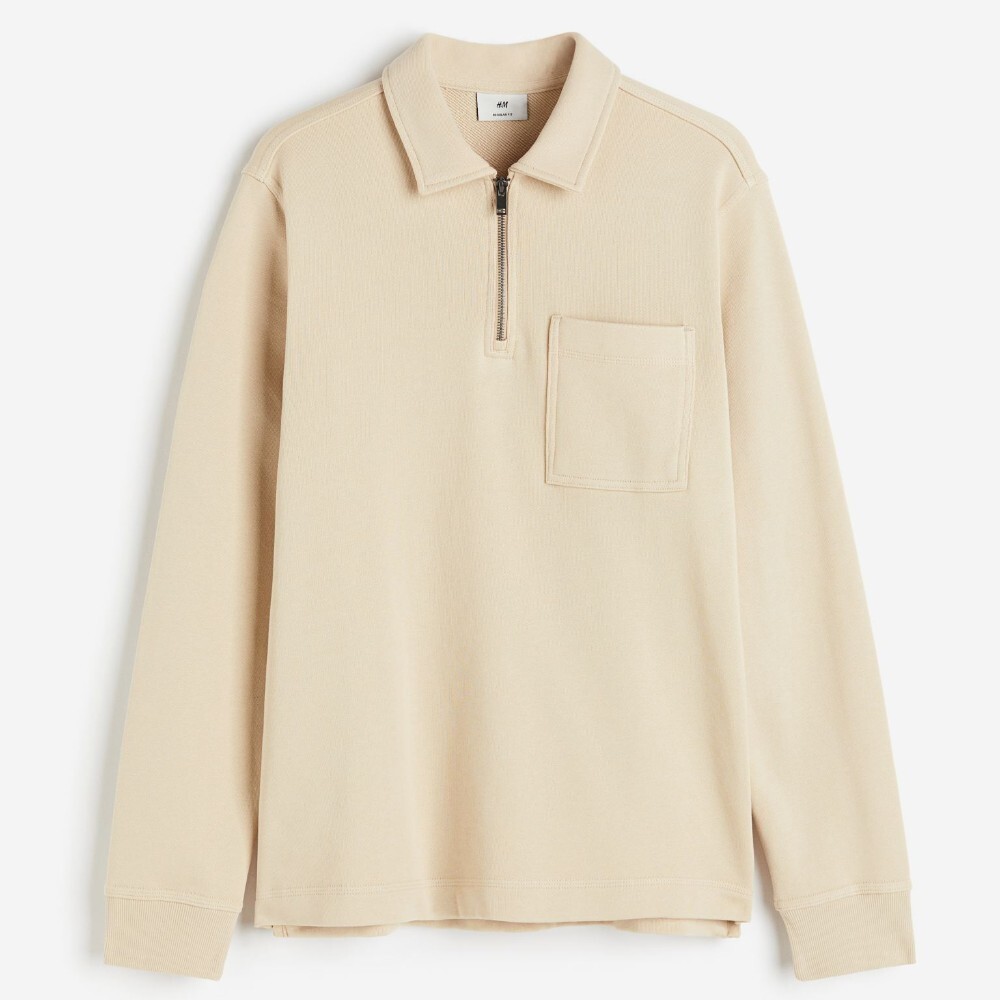

Футболка-поло H&M Regular Fit Cotton, бежевый