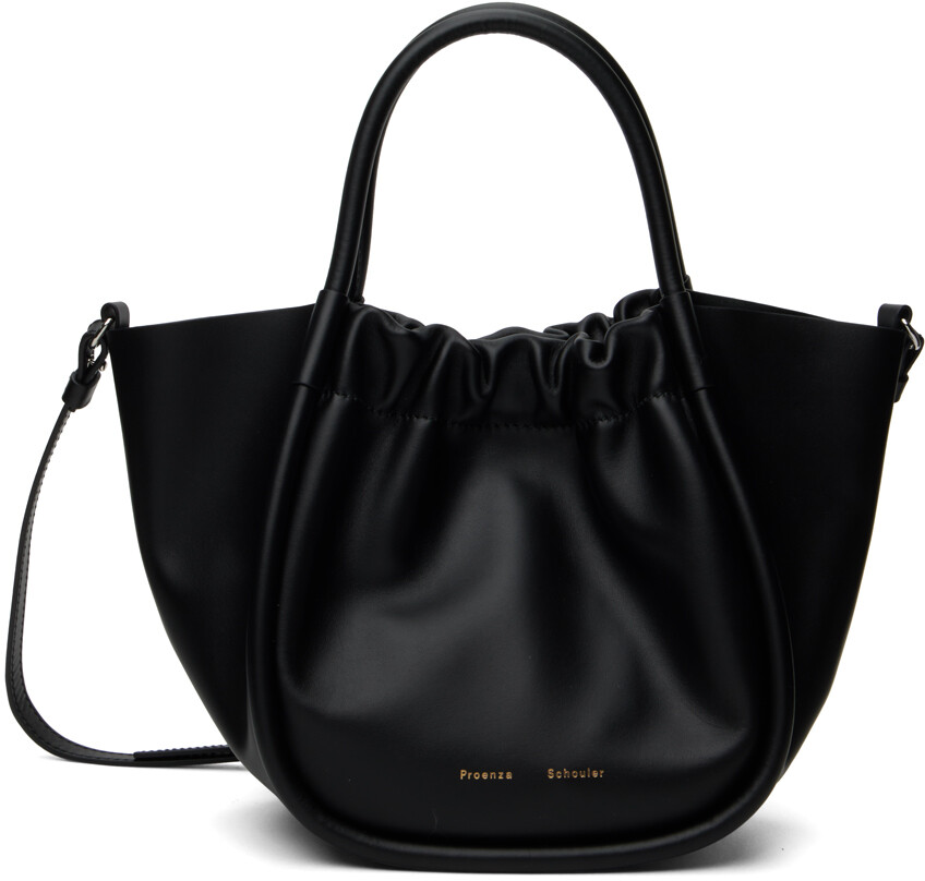 

Черная маленькая объемная сумка через плечо с рюшами Proenza Schouler