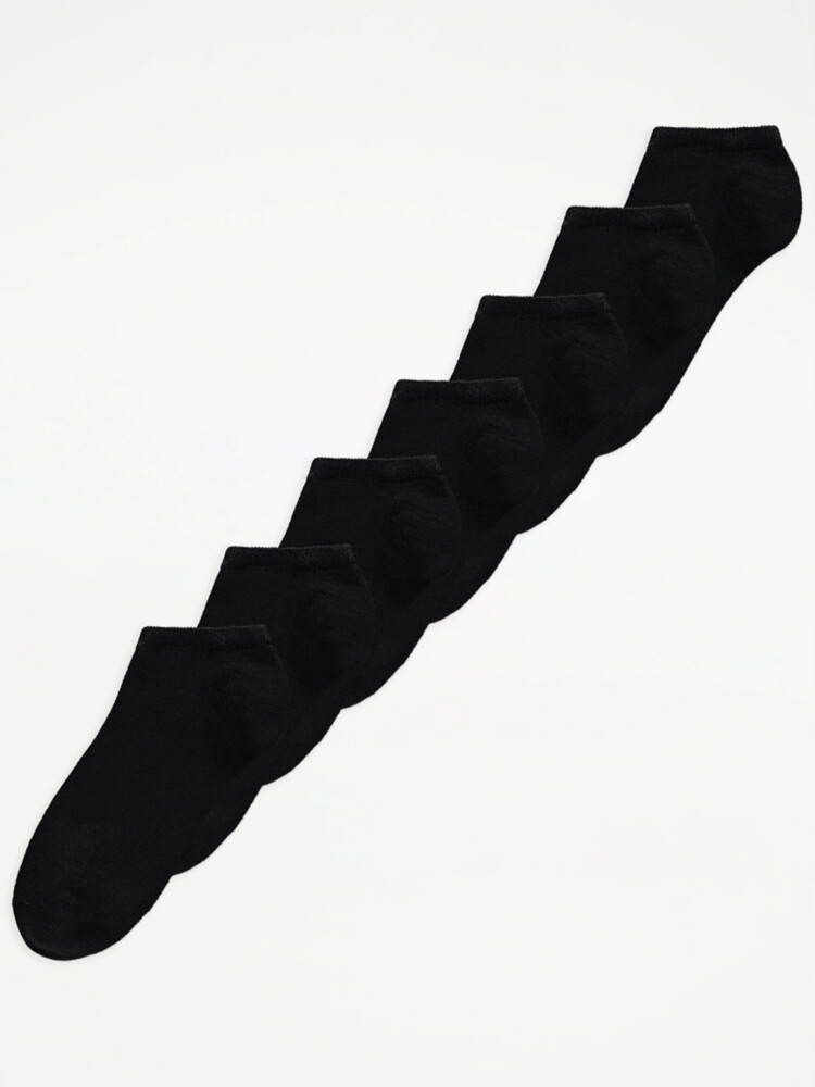 

Черные однотонные носки Trainer Liner (7 пар) George., черный
