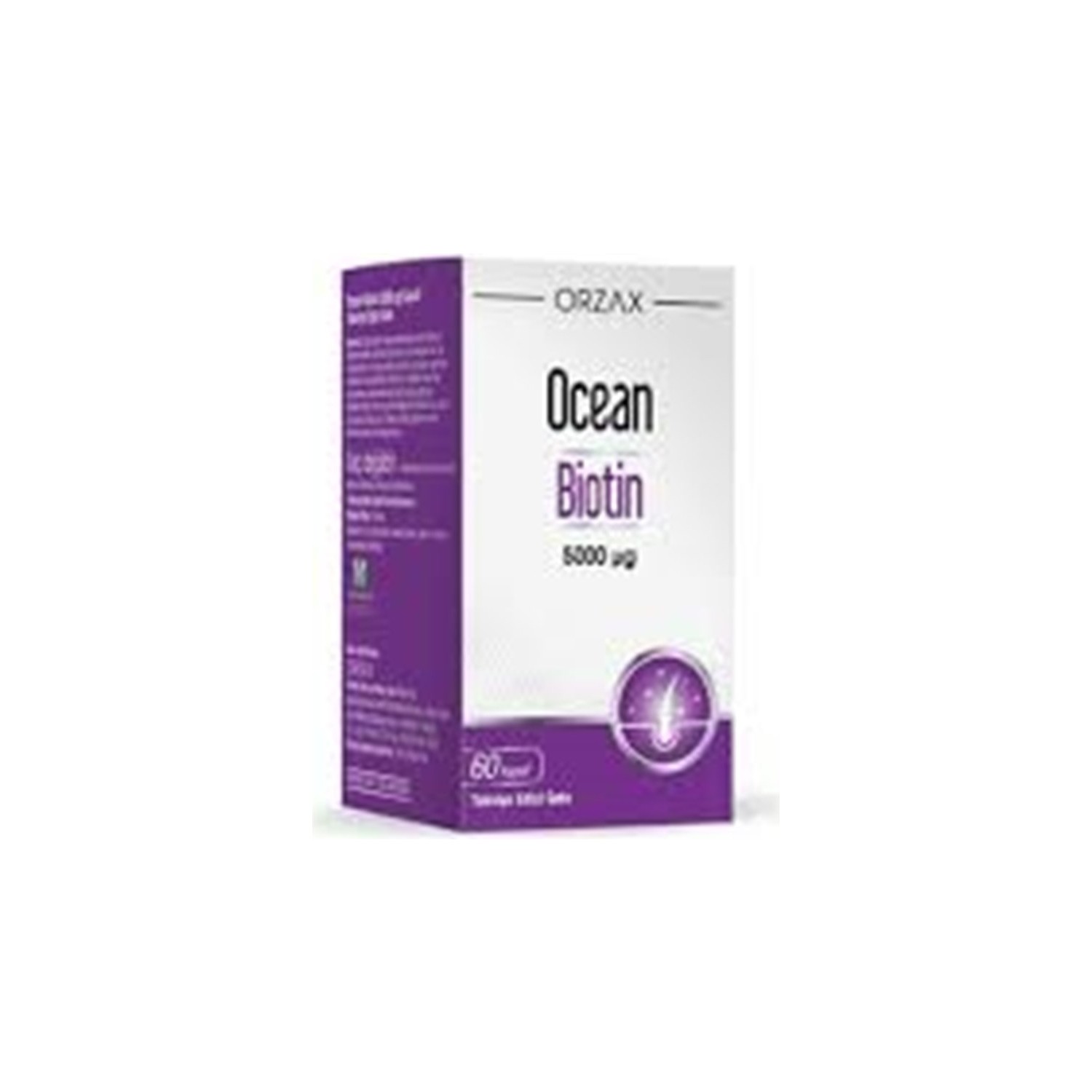 Пищевая добавка Ocean Biotin, 60 капсул 5000 мкг.