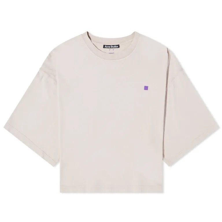 

Acne Studios Edcrop Fade Fac T-shirt, dusty beige, Серый