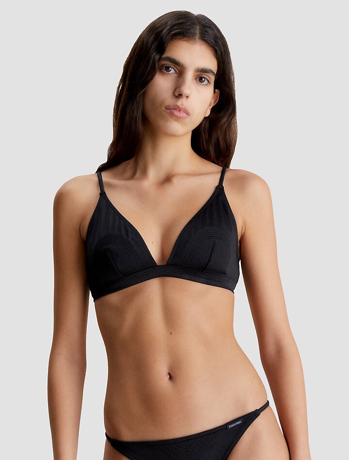 

Структурированный лиф бикини с треугольными чашечками Calvin Klein, черный
